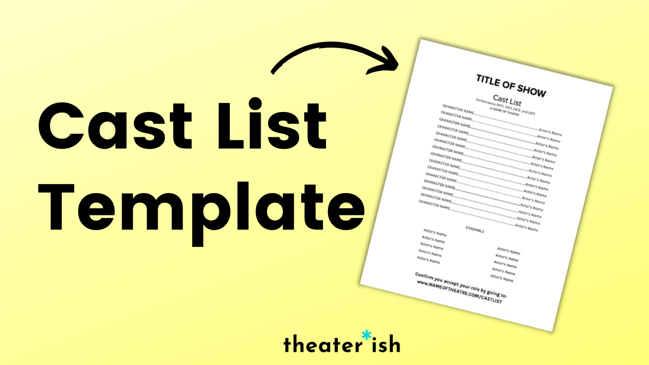 Theatre Template The Cast List Theaterish Theatre Template The Cast List Theaterish