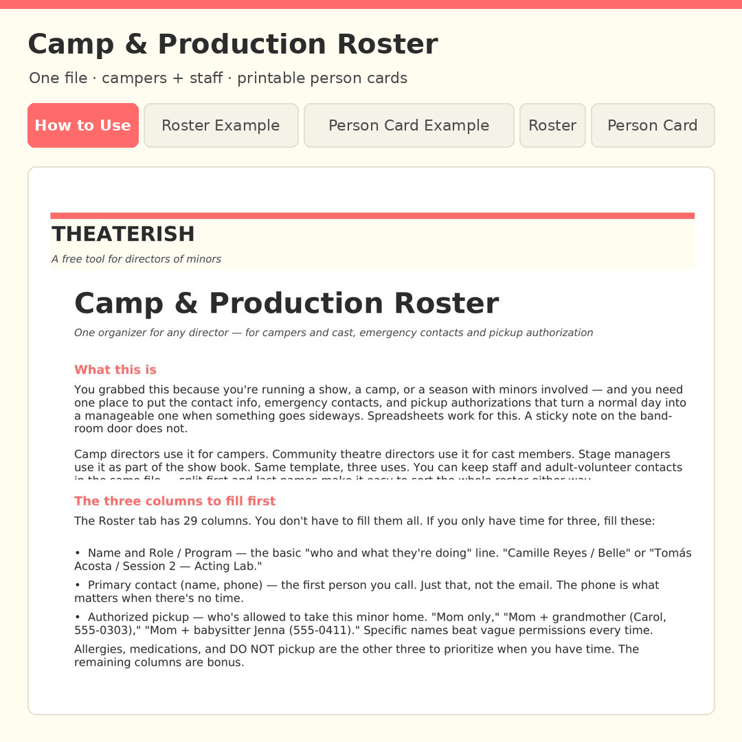 Theater Camp Template Bundle