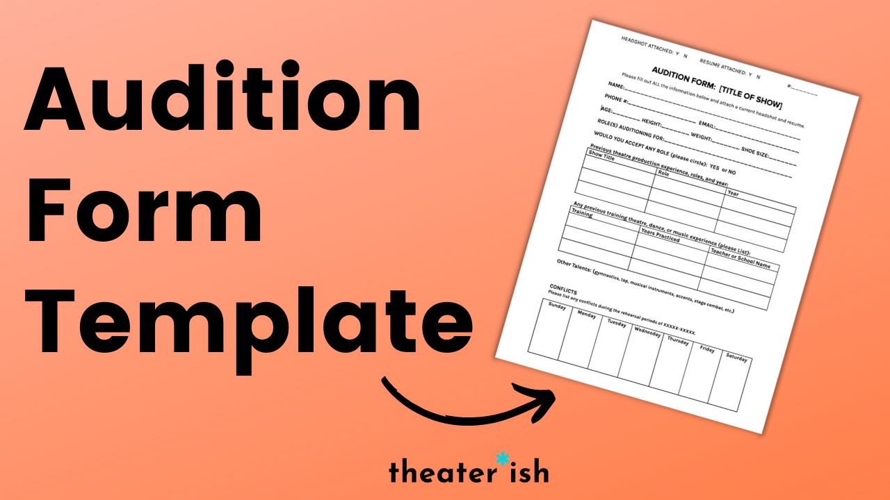 Acting Form Free Audition Form Template (Google Docs) – Theaterish