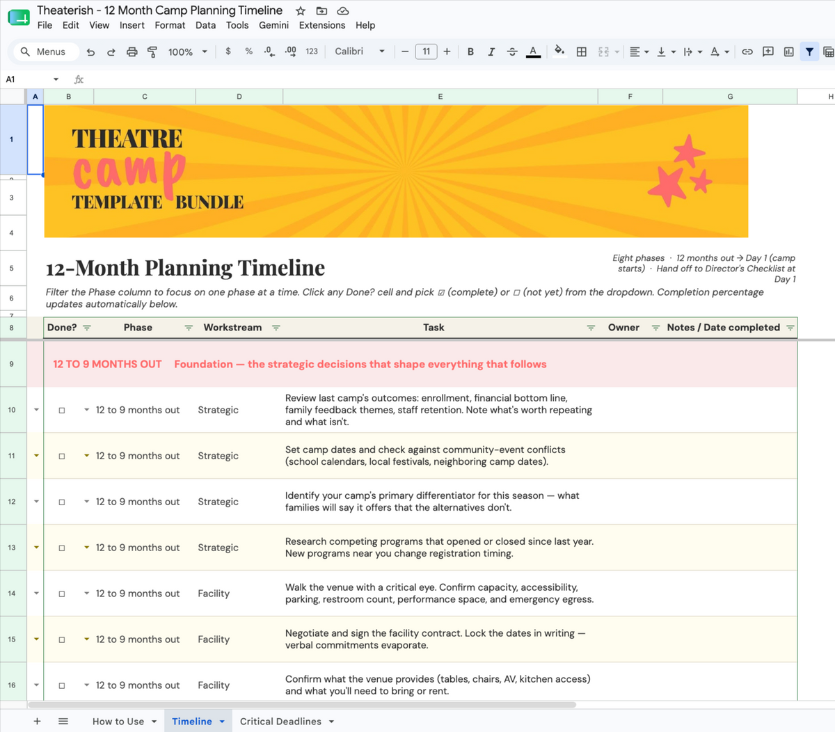 Theater Camp Template Bundle