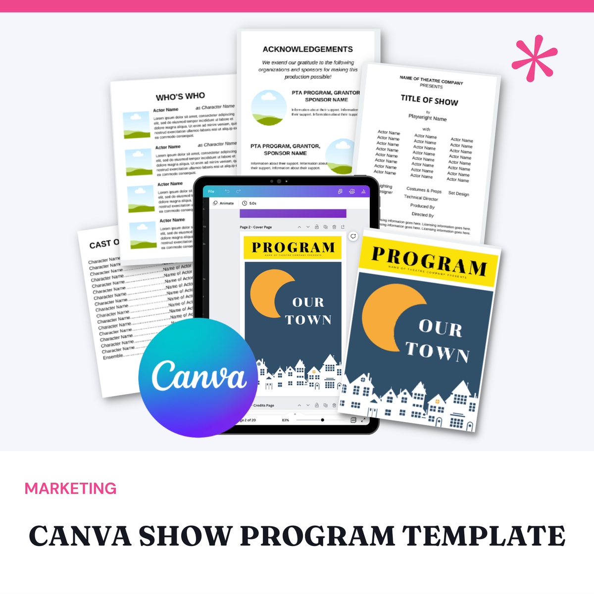 Canva Show Program Template, an editable playbill you customize in Canva