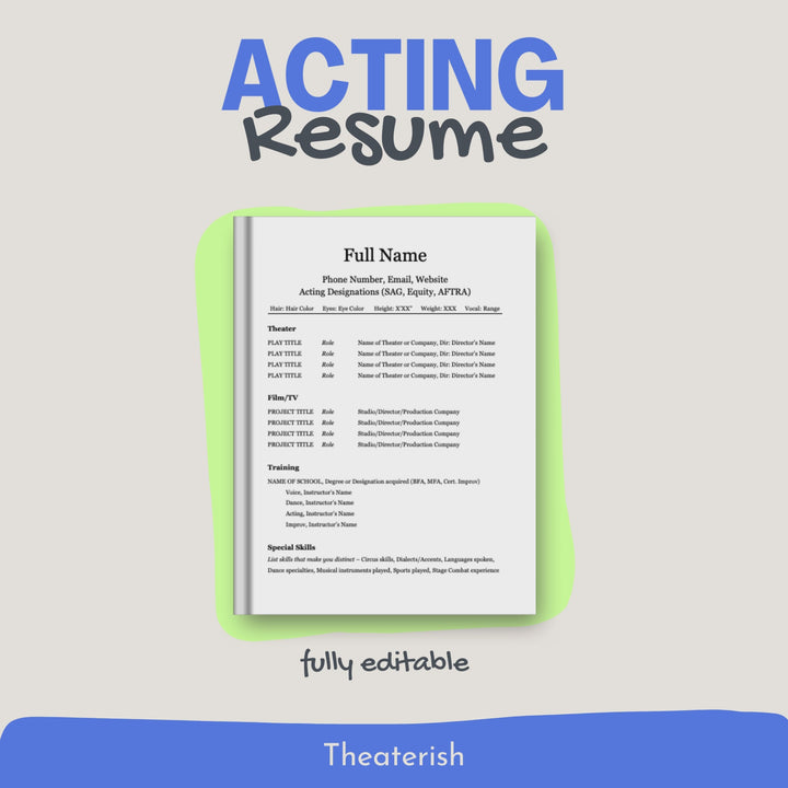 [TEMPLATE] Acting Resume