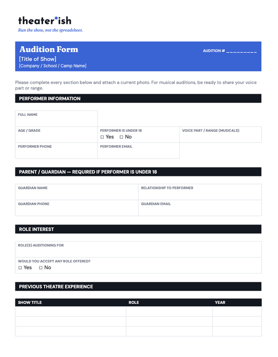 Audition Form